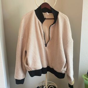 Fableta crop Sherpa 3/4 zip jacket Sz 3x